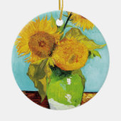 Drie zonnebloemen | Vincent van Gogh Keramisch Ornament (Voorkant)