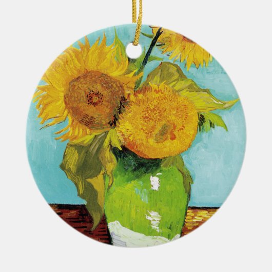 Drie zonnebloemen | Vincent van Gogh Keramisch Ornament (Voorkant)
