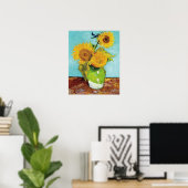 Drie zonnebloemen| Vincent Van Gogh Poster (Thuiskantoor)
