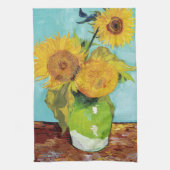 Drie zonnebloemen | Vincent van Gogh Theedoek (Verticaal)