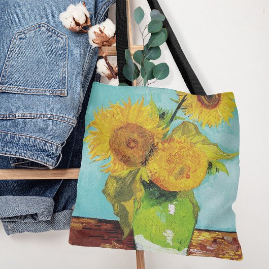 Drie zonnebloemen | Vincent van Gogh Tote Bag