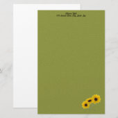 Drie  zonnebloempitten, aangepast briefpapier (Voorkant / Achterkant)