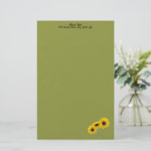 Drie  zonnebloempitten, aangepast briefpapier (Staand voorkant)