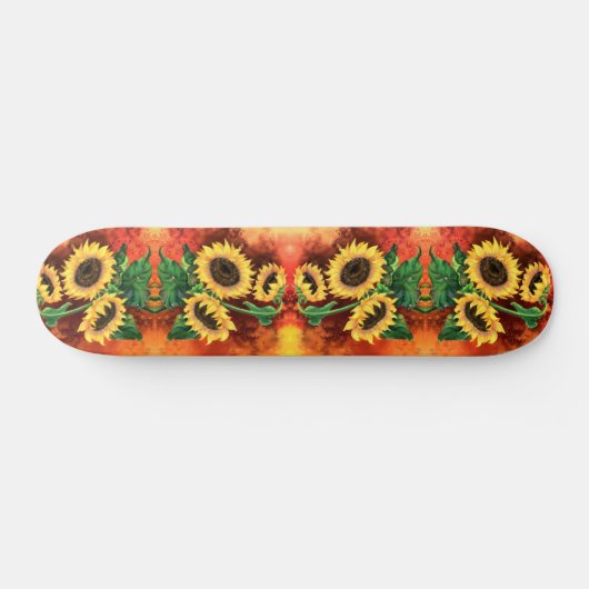 Drie zonnebloempitten persoonlijk skateboard (Horizontaal)