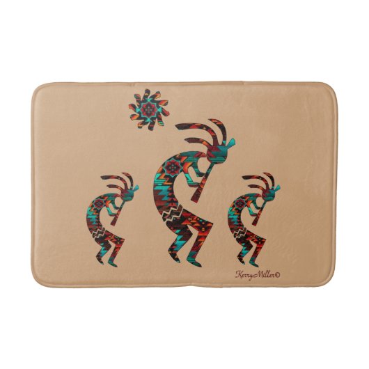 Drie Zuidwest Kokopelli Bath Mat (Voorkant)