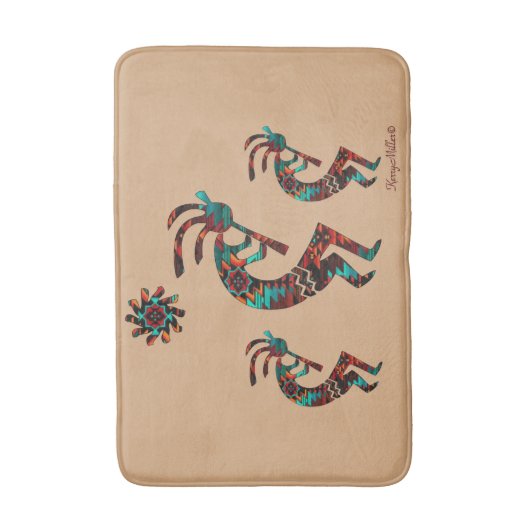 Drie Zuidwest Kokopelli Bath Mat (Voorkant Verticaal)