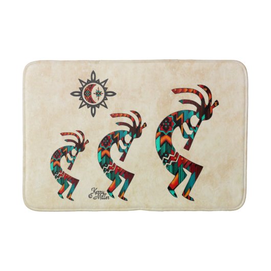 Drie Zuidwest Kokopelli Bath Mat (Voorkant)