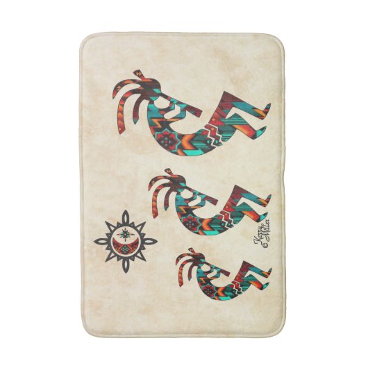 Drie Zuidwest Kokopelli Bath Mat (Voorkant Verticaal)