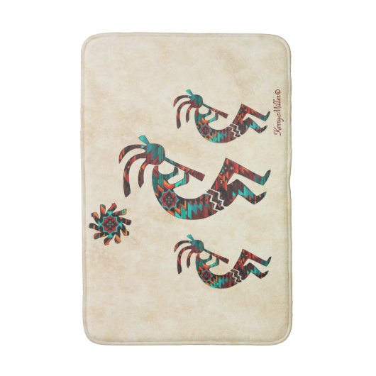Drie Zuidwest Kokopelli Bath Mat (Voorkant Verticaal)