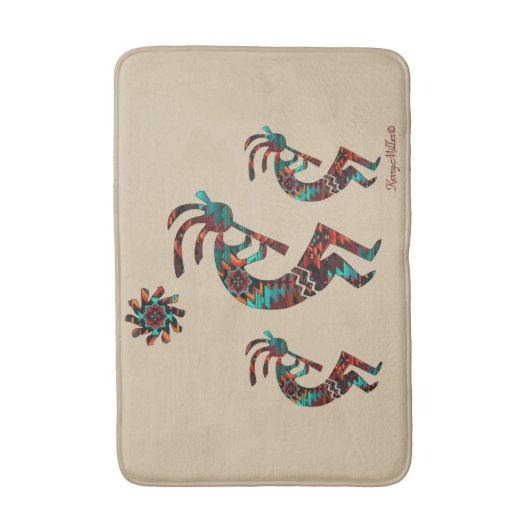 Drie Zuidwest Kokopelli Bath Mat (Voorkant Verticaal)