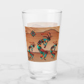 Drie Zuidwest Kokopelli en Sun Glas (Achterkant)