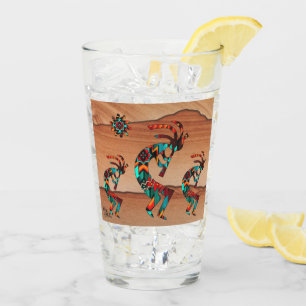 Drie Zuidwest Kokopelli en Sun Glas