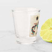 Drie Zuidwest Kokopelli en Sun Shot glass Glas (Links)