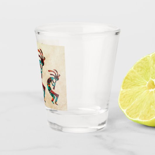 Drie Zuidwest Kokopelli en Sun Shot glass Shot Glas (Rechts)