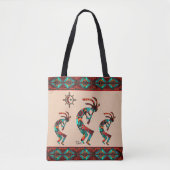 Drie Zuidwest Kokopelli en SunTote Bag Tote Bag (Voorkant)