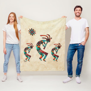 Drie Zuidwest Kokopelli Fleece Blanket