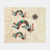 Drie Zuidwest Kokopelli Fleece Blanket Deken (Voorkant (Horizontaal))