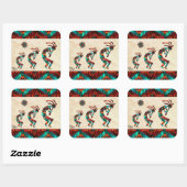 Drie Zuidwest Kokopelli Square Sticker (Vel)