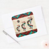Drie Zuidwest Kokopelli Square Sticker (Envelop)