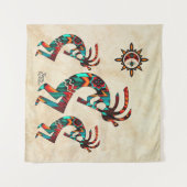 Drie Zuidwest Kokopelli Tapestry Wandkleed (Voorkant (horizontaal))