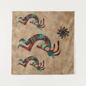 Drie Zuidwest Kokopelli Tapestry Wandkleed (Voorkant (horizontaal))