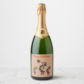 Drie Zuidwest Kokopelli Wijnlabel Sparkling Wijnetiket (Voorkant)