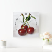 drie zure kersen vierkante klok (Huis)