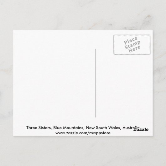 Drie zussen, Blue Mountains Briefkaart (Achterkant)