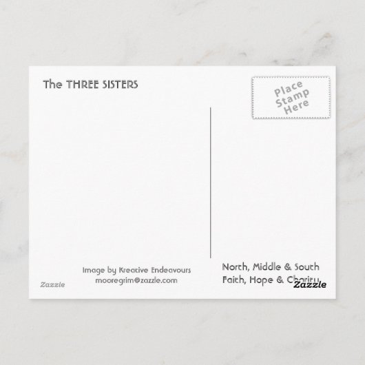 Drie zussen briefkaart (Achterkant)