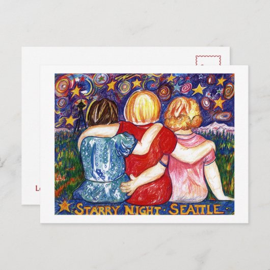 Drie zussen briefkaart (Voorkant / Achterkant)