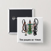 Drie zussen - Keltische heksen Vierkante Button 5,1 Cm (Voorkant /achterkant)