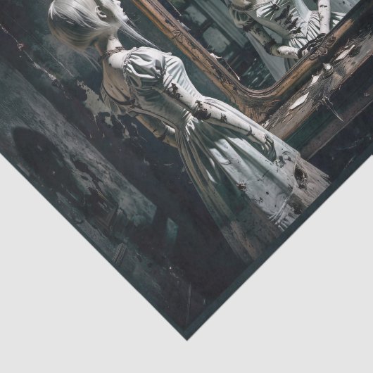 Drie zussen. Spook in de spiegel Tissuepapier (Detail)