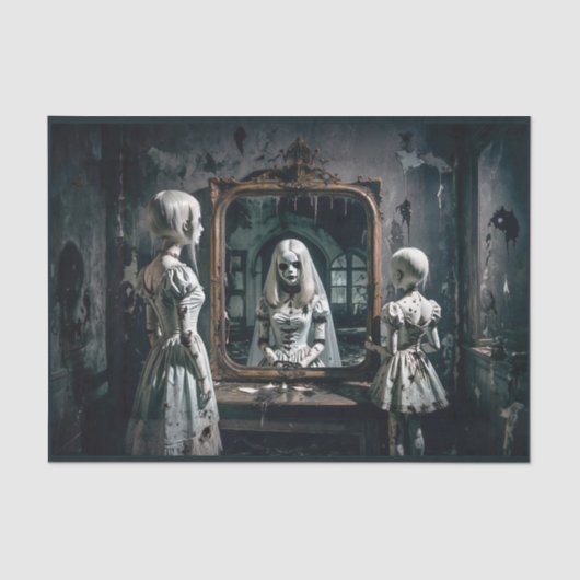 Drie zussen. Spook in de spiegel Tissuepapier (Voorkant)