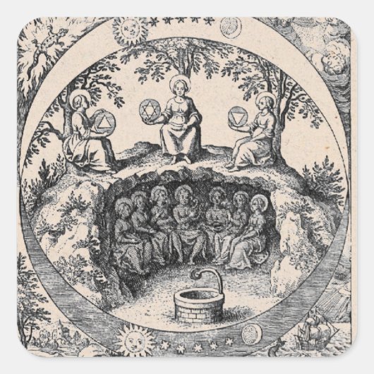 Drie zussen van Alchemy Ronde Sticker (Voorkant)