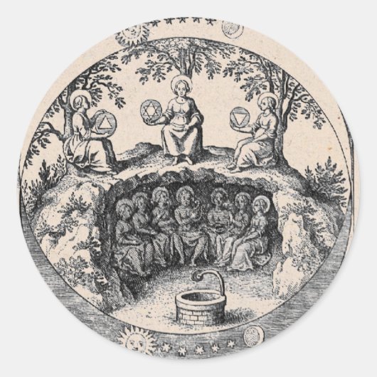 Drie zussen van Alchemy Ronde Sticker (Voorkant)