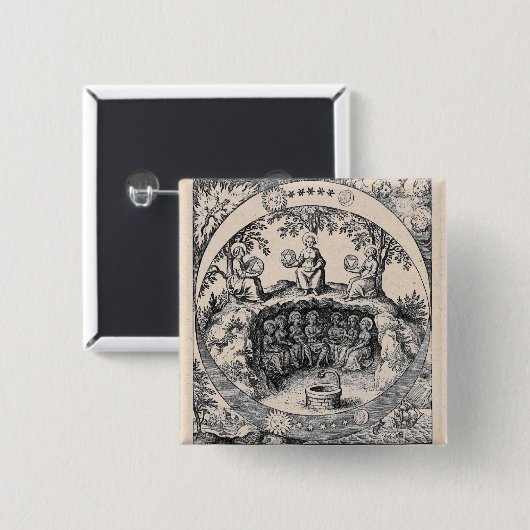 Drie zussen van Alchemy Vierkante Button 5,1 Cm (Voorkant /achterkant)