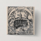 Drie zussen van Alchemy Vierkante Button 5,1 Cm (Voorkant)