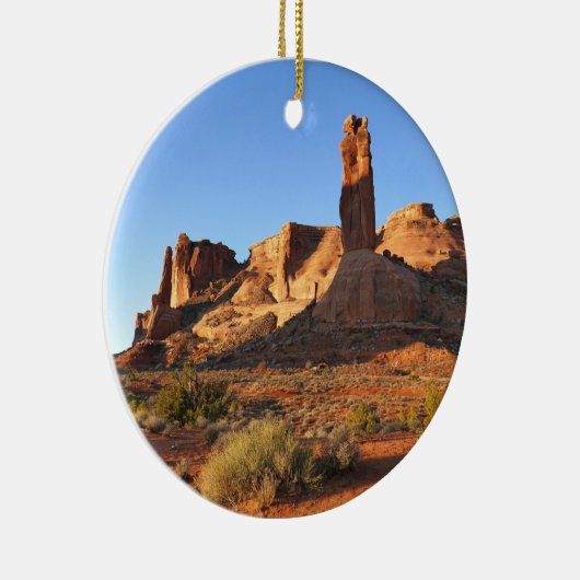 Drie zusters in Arches National Park Keramisch Ornament (Rechts)