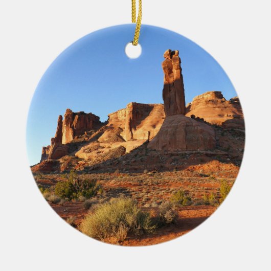 Drie zusters in Arches National Park Keramisch Ornament (Voorkant)