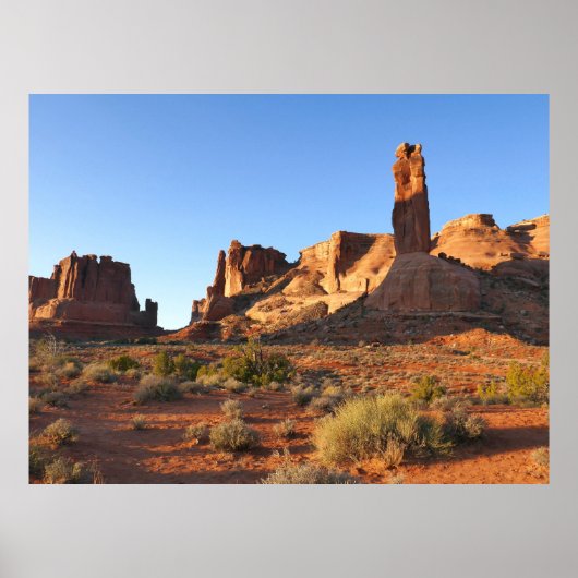 Drie zusters in Arches National Park Poster (Voorkant)