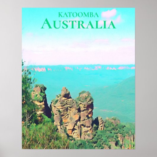Drie zusters Katoomba schilderachtig Australië rei Poster (Voorkant)