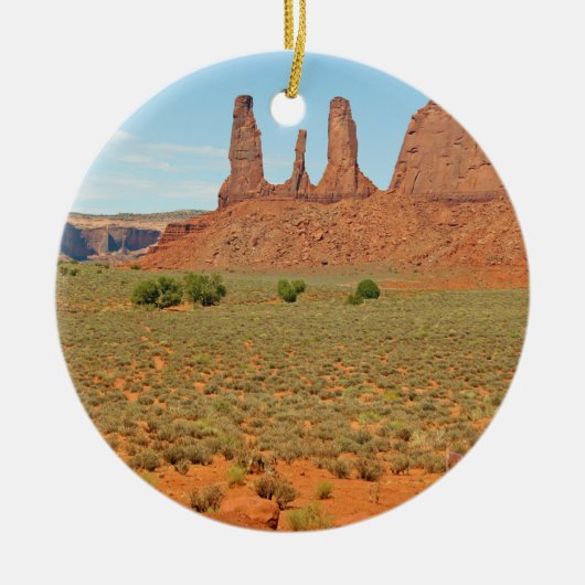 Drie zusters Stone Formation in Monument Valley Keramisch Ornament (Voorkant)