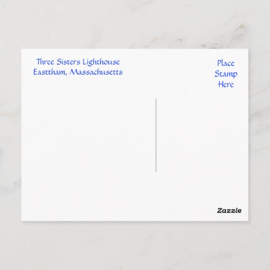 Drie zusters vuurtoren, massabriefkaart briefkaart (Achterkant)