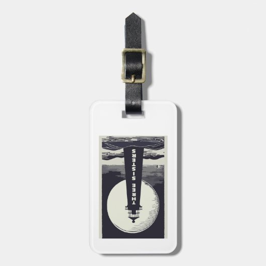 Drie zusters vuurtoren Massachusetts Moon Bagagelabel (Voorkant verticaal)