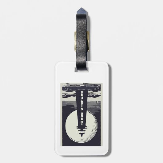 Drie zusters vuurtoren Massachusetts Moon Bagagelabel (Achterkant verticaal)