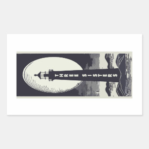 Drie zusters vuurtoren Massachusetts Moon Rechthoekige Sticker