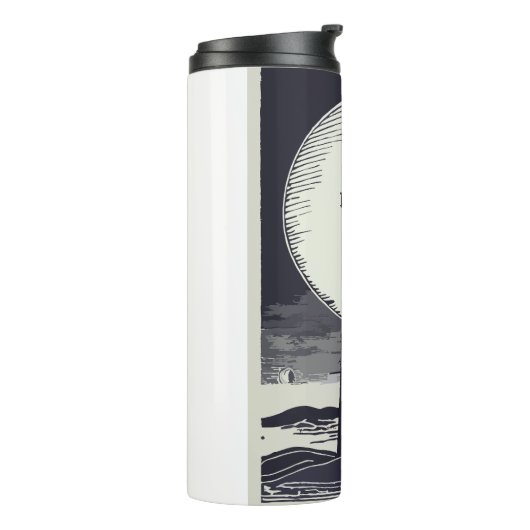 Drie zusters vuurtoren Massachusetts Moon Thermosbeker (Gedraaid links)