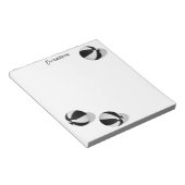 Drie zwart wit basketballen aangepaste naam notitieblok (Schuin)