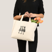 Drie Zwart-witte katten op een zak Mini Tote Bag (Voorkant (product))