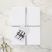 Drie zwart-witte katten verpakking van 10 cadeau l cadeaulabel (Met Touw)